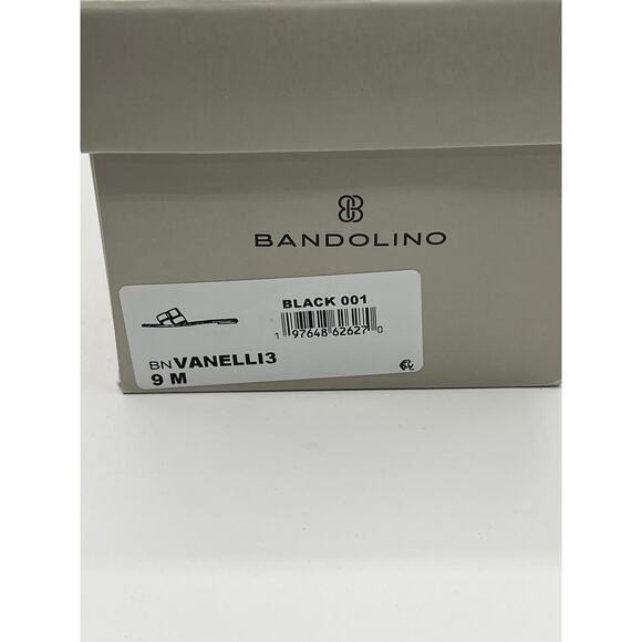BANDOLINO WOMENS VANELLI SQUARE TOE BLACK CASUAL FLAT FAUX LEATHER SANDALS 9M - Picture 12 of 13